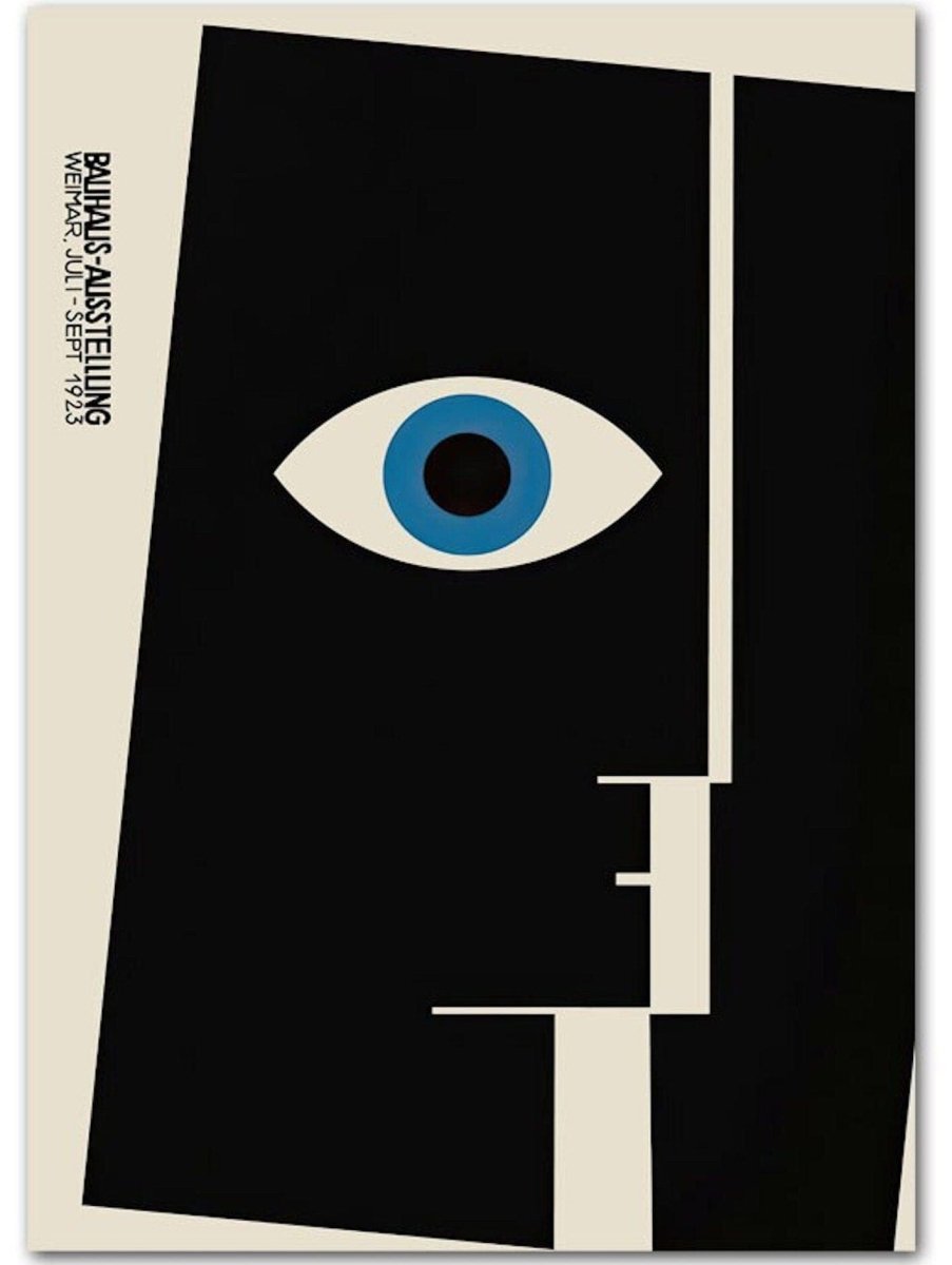 Poster Bauhaus Auge mit verschiedenen Formen und Muster als Deko Print ohne Rahmen - justgoodmood