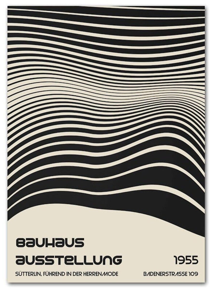 Poster Bauhaus Ausstellung mit verschiedenen Formen und Muster als Deko Print ohne Rahmen - justgoodmood