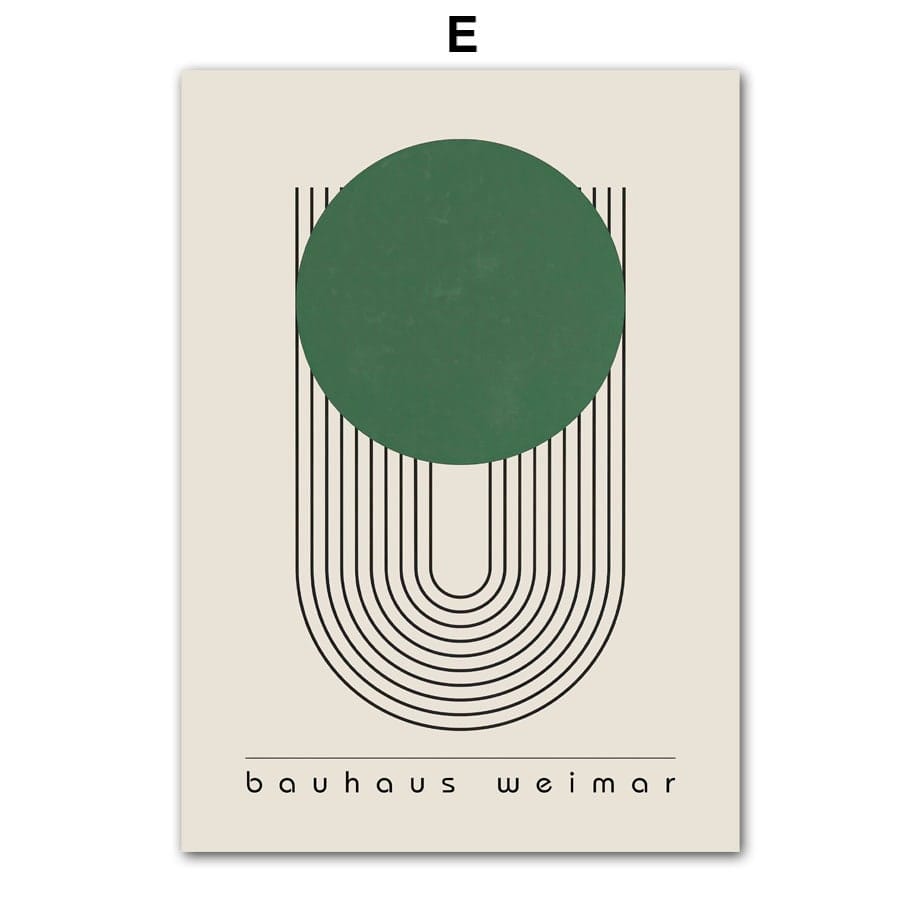 Poster Bauhaus Wandkunst Vintage Grün I Wandbilder Wohnzimmer & Schlafzimmer I Deko Print Bilder I ohne Rahmen - justgoodmood