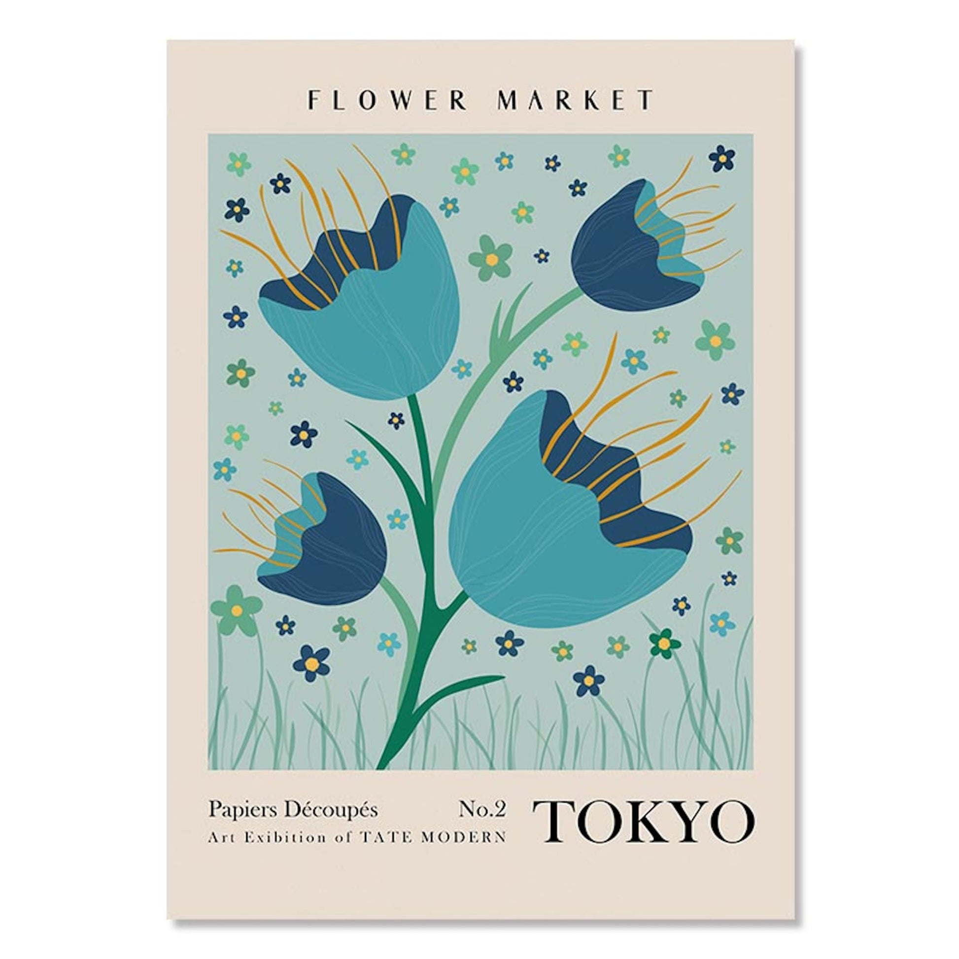 Poster Blumen Markt Botanische Bilder New York Paris Madrid London und Amsterdam als Deko Print ohne Rahmen - justgoodmood