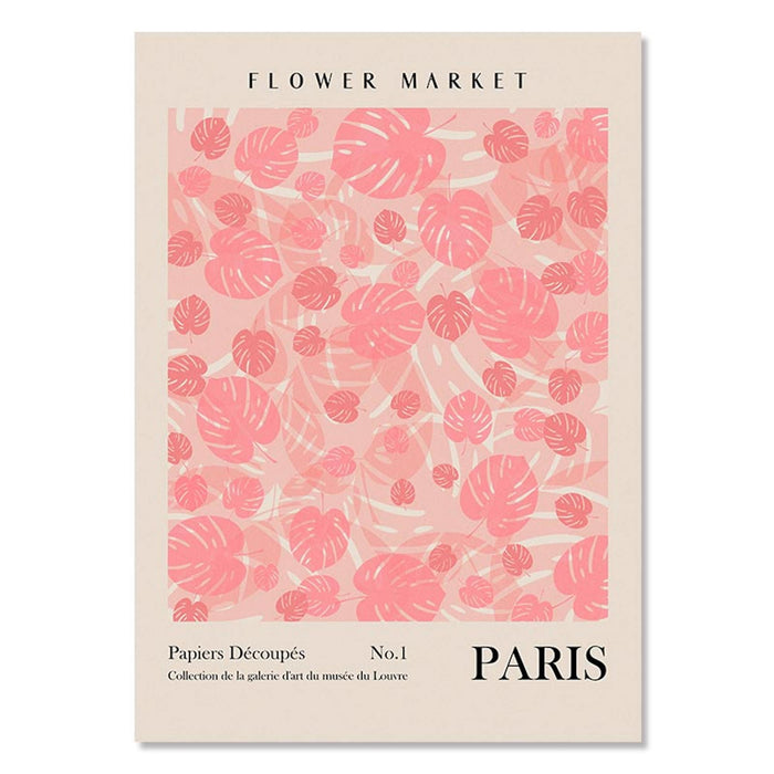 JUSTGOODMOOD Blumen Markt Poster – Edler Baumwoll-Canvas