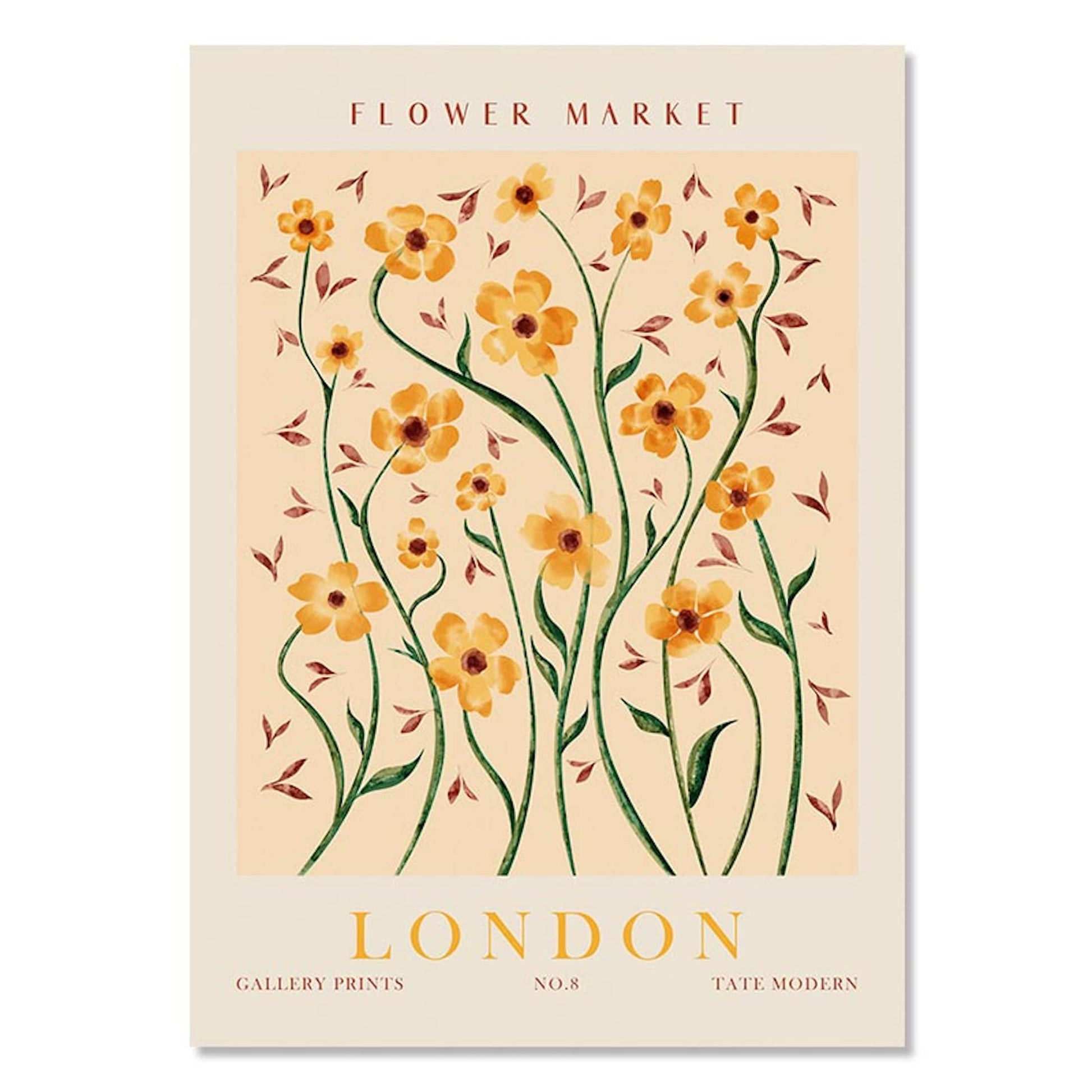 Poster Blumen Markt Botanische Bilder New York Paris Madrid London und Amsterdam als Deko Print ohne Rahmen - justgoodmood