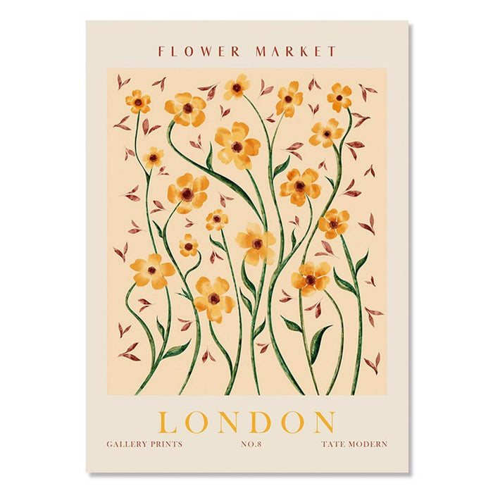 JUSTGOODMOOD Blumen Markt Poster – Edler Baumwoll-Canvas