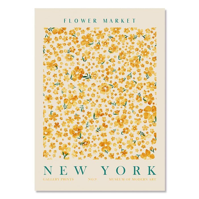 JUSTGOODMOOD Blumen Markt Poster – Edler Baumwoll-Canvas
