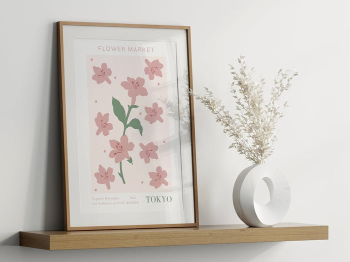 Poster Blumen Markt – Premium Baumwoll-Canvas Kunst