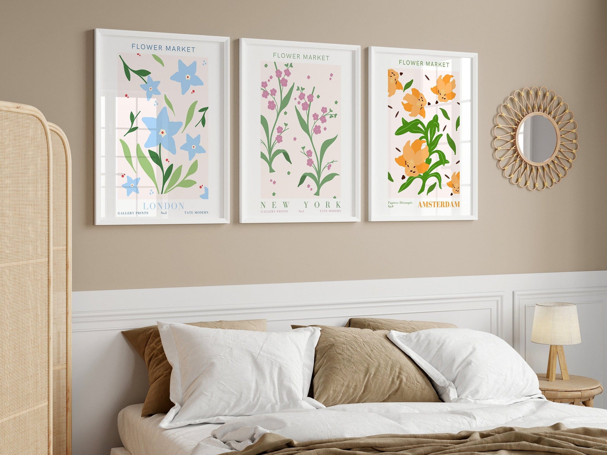 Poster Blumen Markt | Poster Set 9 Bilder | Botanische Wand Kunst I Wandbilder Wohnzimmer & Schlafzimmer | Sofort Digitaler Download - justgoodmood