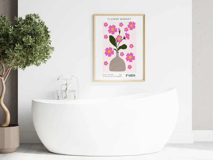 Poster Blumen Markt – Premium Baumwoll-Canvas Kunst