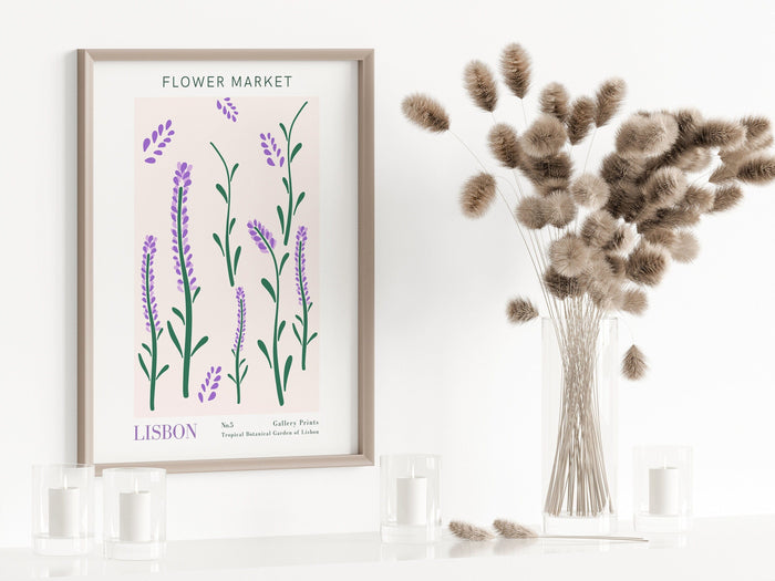 Poster Blumen Markt – Premium Baumwoll-Canvas Kunst