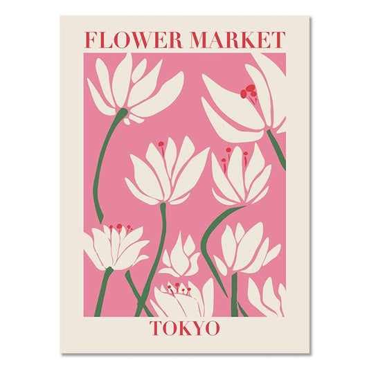 Poster Blumen Markt Tokio Henry Matisse & Keith Haring als Deko Print ohne Rahmen - justgoodmood