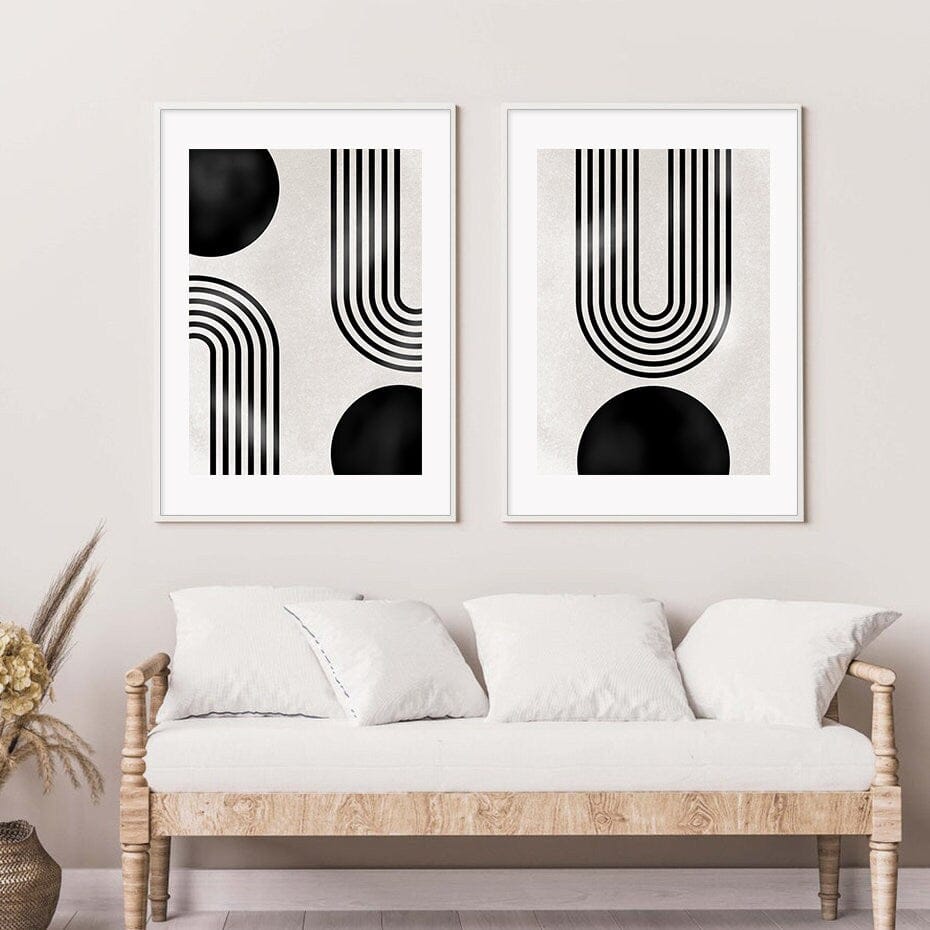 Poster Boho Abstrakt Geometrische Formen I Bilder Wohnzimmer | Wandbilder Schlafzimmer | Deko Print ohne Rahmen | Bilder Set Kunstdruck - justgoodmood