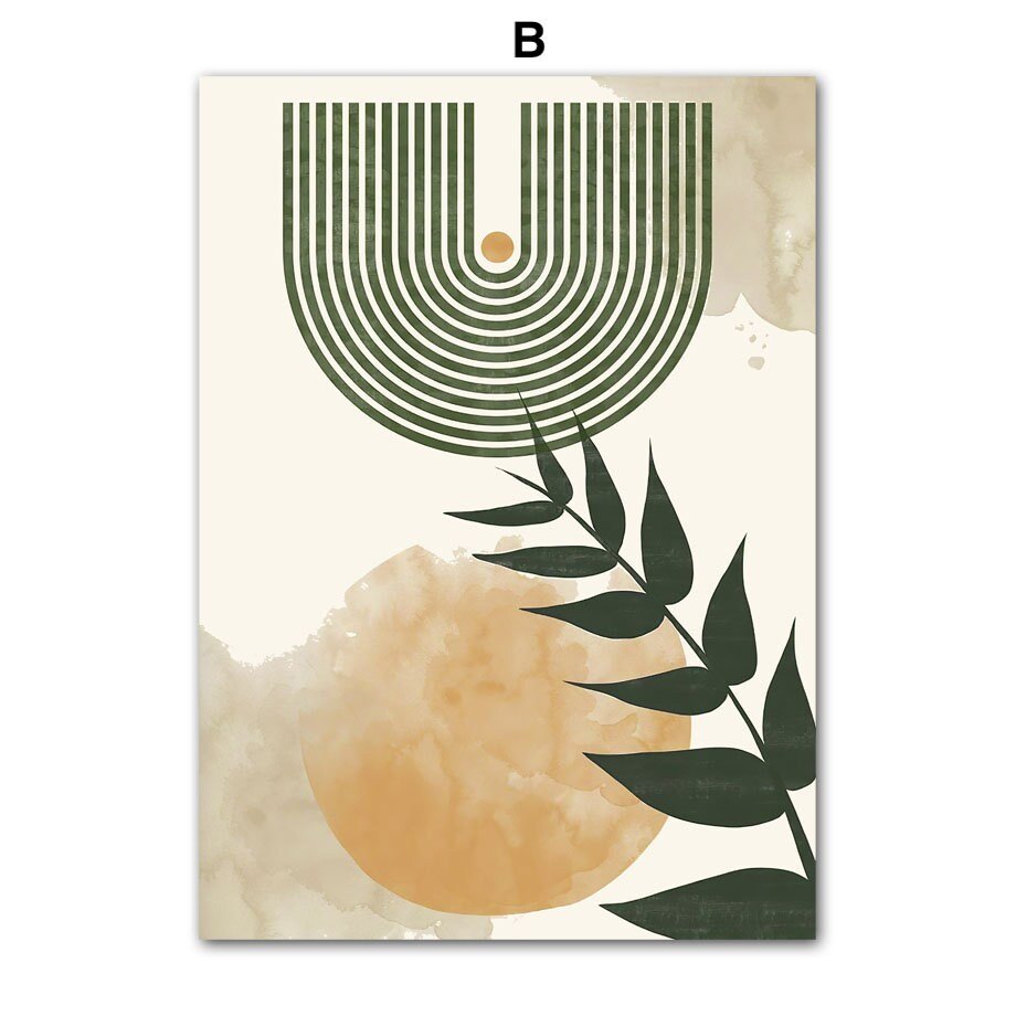 Poster Boho Abstrakt Pflanzen Blätter Botanik I Bilder Wohnzimmer | Wandbilder Schlafzimmer | Deko Print ohne Rahmen | Bilder Set Kunstdruck - justgoodmood