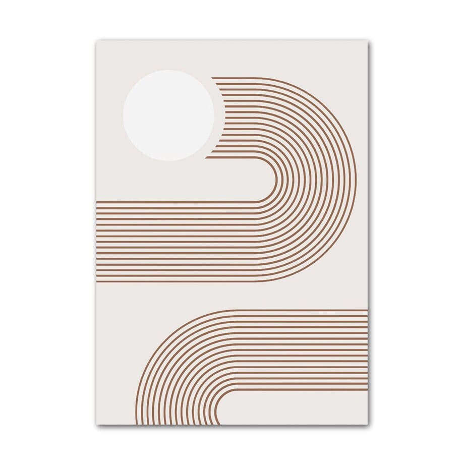 Poster Boho Abtrakt Bogen Linien Beige Braun | Bilder Wohnzimmer | Wandbilder Schlafzimmer | Deko Print ohne Rahmen | Bilder Set Kunstdruck - justgoodmood