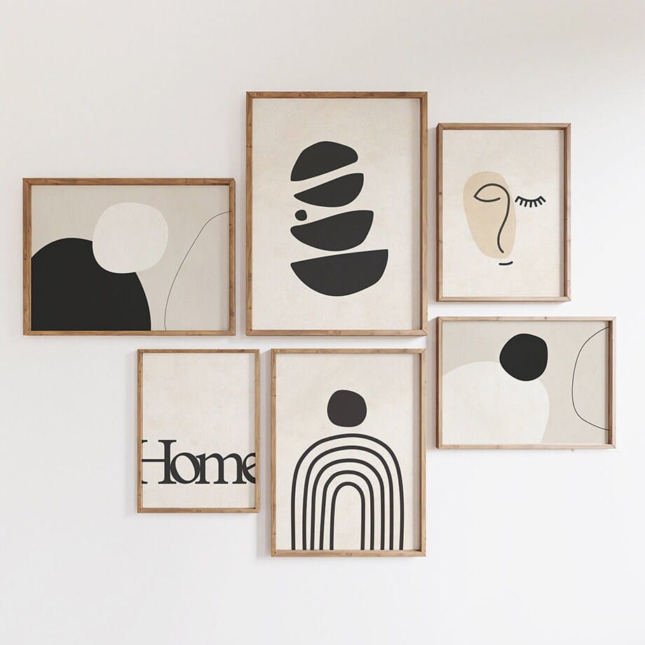 Poster Boho Abtrakt Boho I Home | Bilder Wohnzimmer | Wandbilder Schlafzimmer | Deko Print ohne Rahmen | Bilder Set Kunstdruck - justgoodmood