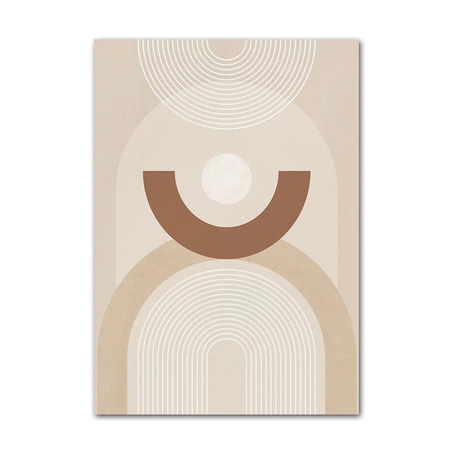 Poster Boho Abtrakt Kreis Linien Beige Braun | Bilder Wohnzimmer | Wandbilder Schlafzimmer | Deko Print ohne Rahmen | Bilder Set Kunstdruck - justgoodmood