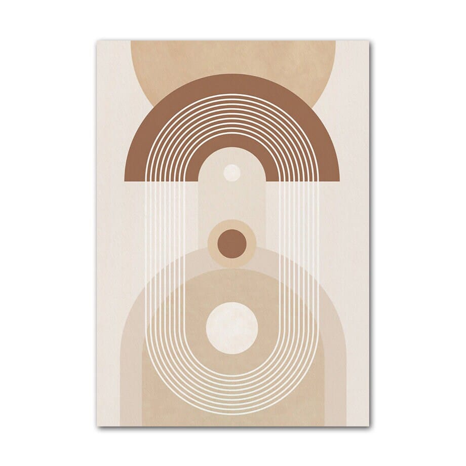 Poster Boho Abtrakt Kreis Linien Beige Braun | Bilder Wohnzimmer | Wandbilder Schlafzimmer | Deko Print ohne Rahmen | Bilder Set Kunstdruck - justgoodmood