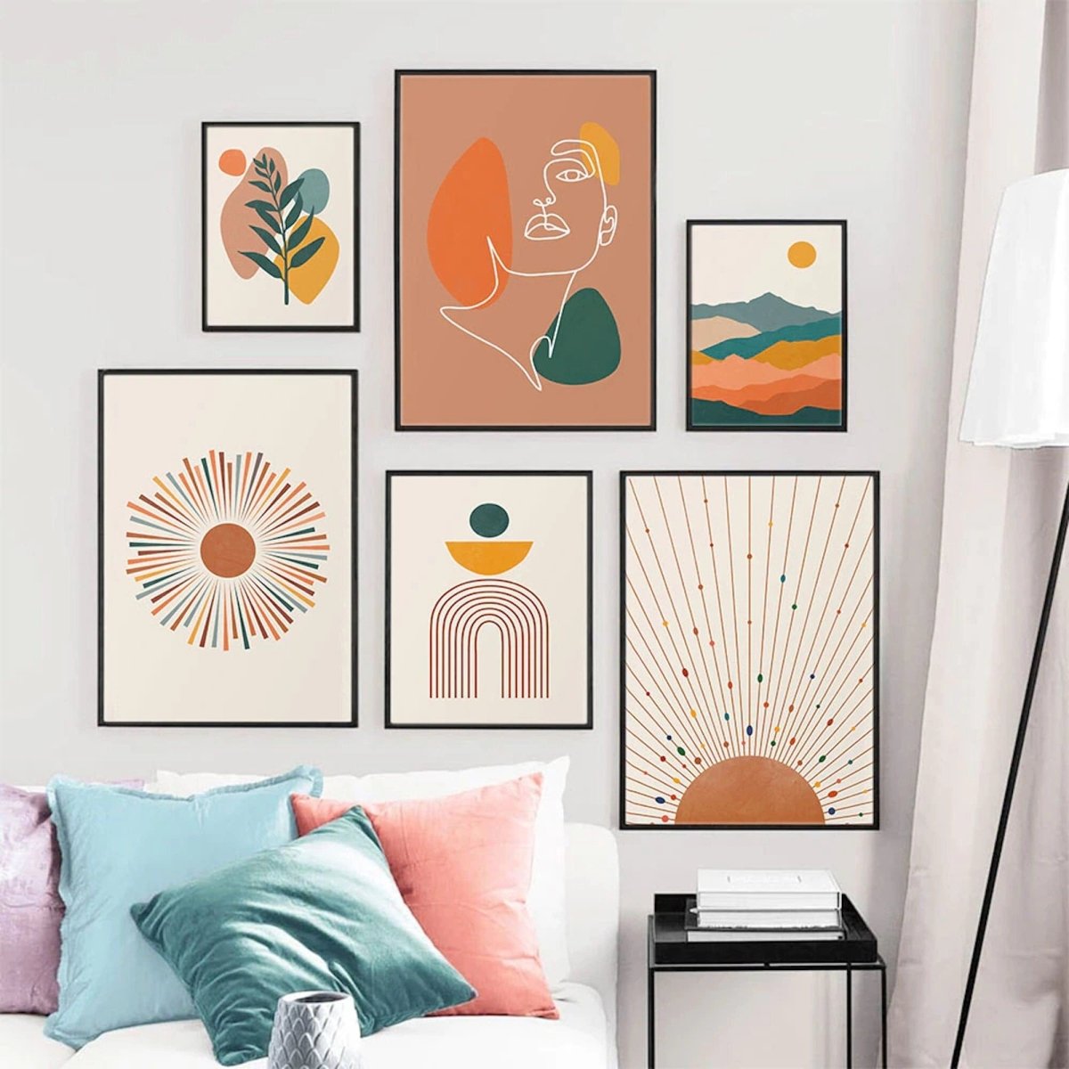 Poster Boho Abtrakt Terrakotta Senf Sonne | Bilder Wohnzimmer | Wandbilder Schlafzimmer | Deko Print ohne Rahmen | Bilder Set Kunstdruck - justgoodmood