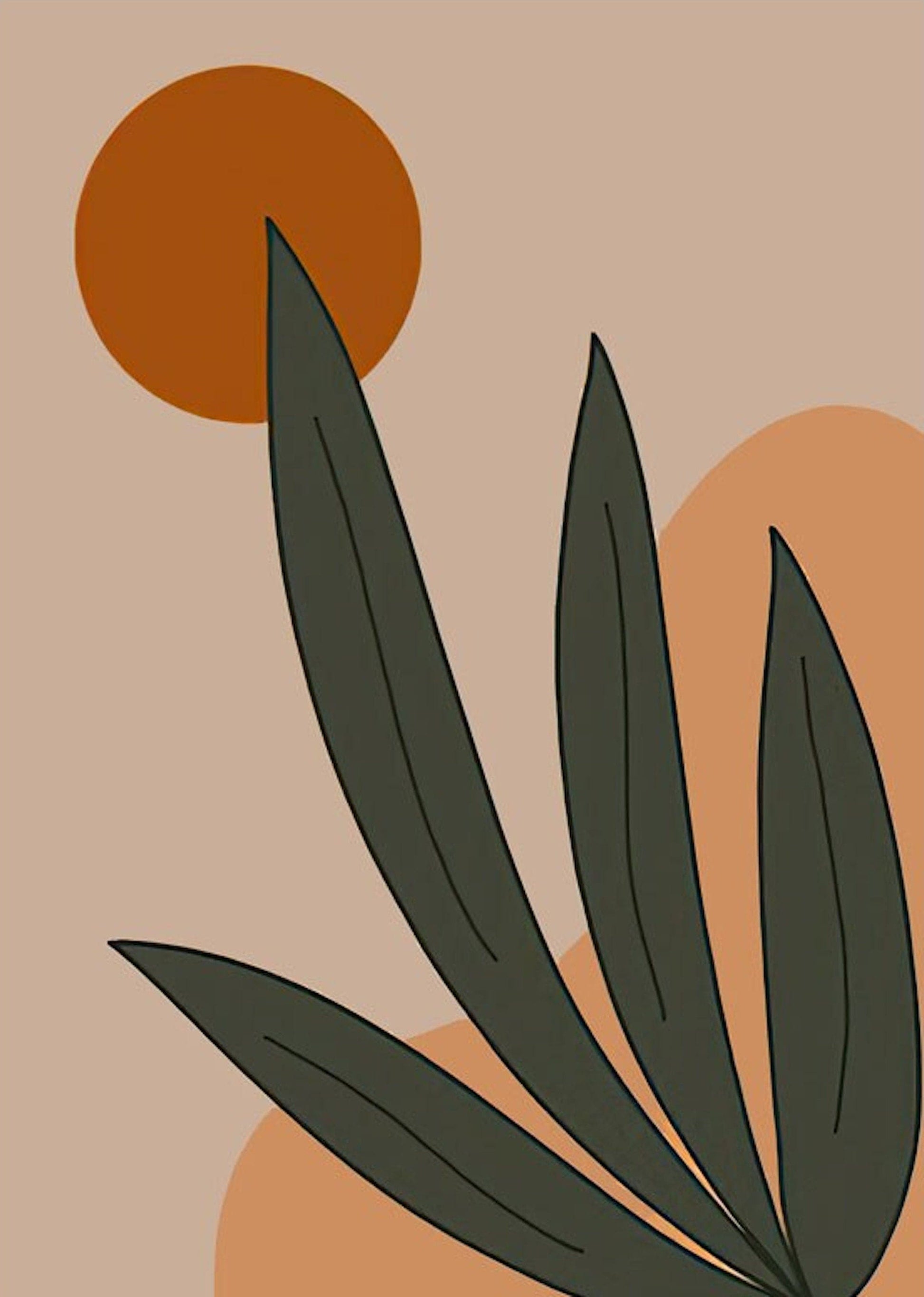 Poster Boho Frau und Blätter als Deko Print ohne Rahmen - justgoodmood