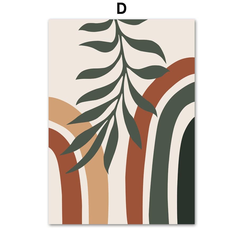 Poster Boho Grüne Blätter I Geometrische Formen als Deko Print ohne Rahmen - justgoodmood