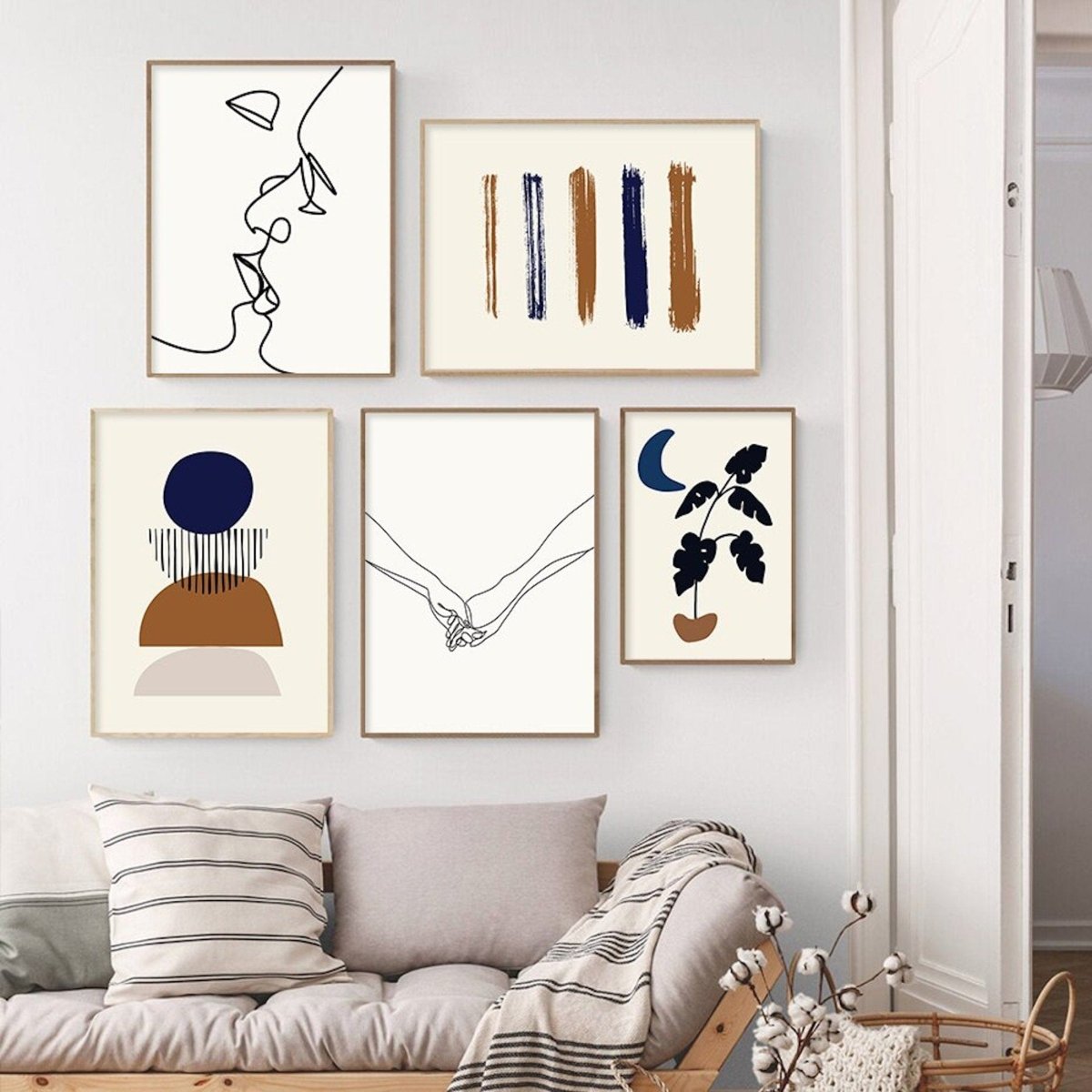 Poster Boho Herz Linien Love und Geometrische Formen als Print ohne Rahmen - justgoodmood