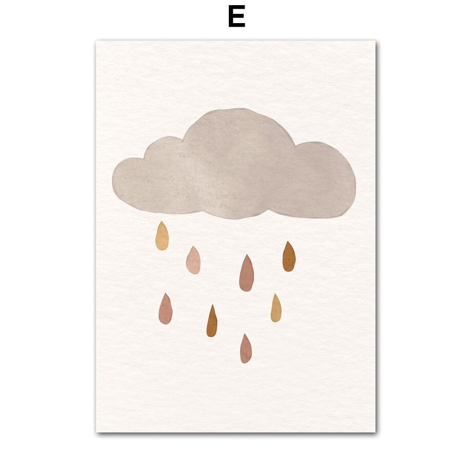Poster Boho Kinderzimmer I Sonne I Autos I Hallo Welt I Turm als Deko Print ohne Rahmen - justgoodmood