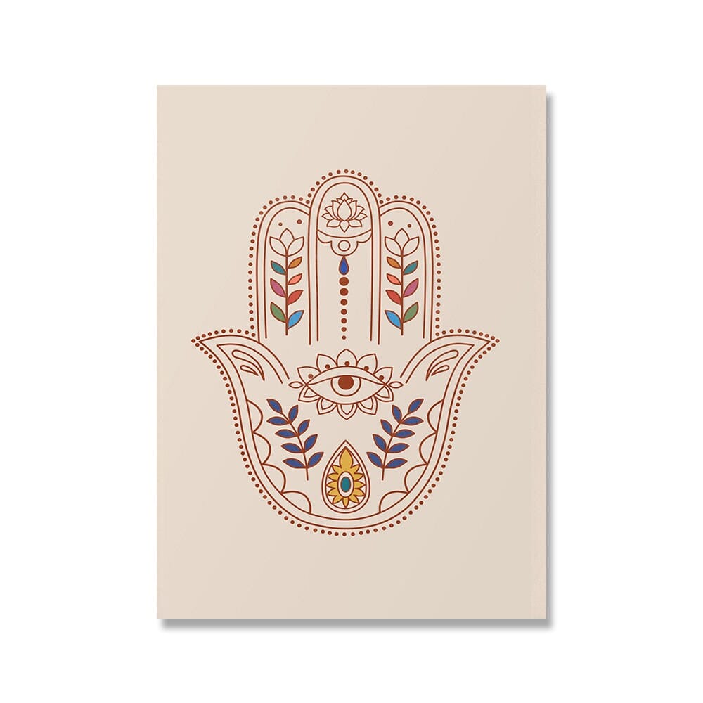 Poster Boho Marokkanisch Teppich Kunst Hand Fatima als Deko Print ohne Rahmen - justgoodmood