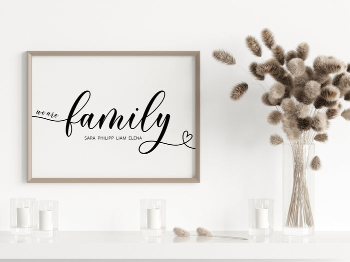 Familienposter personalisiert – Baumwoll-Canvas Kunst