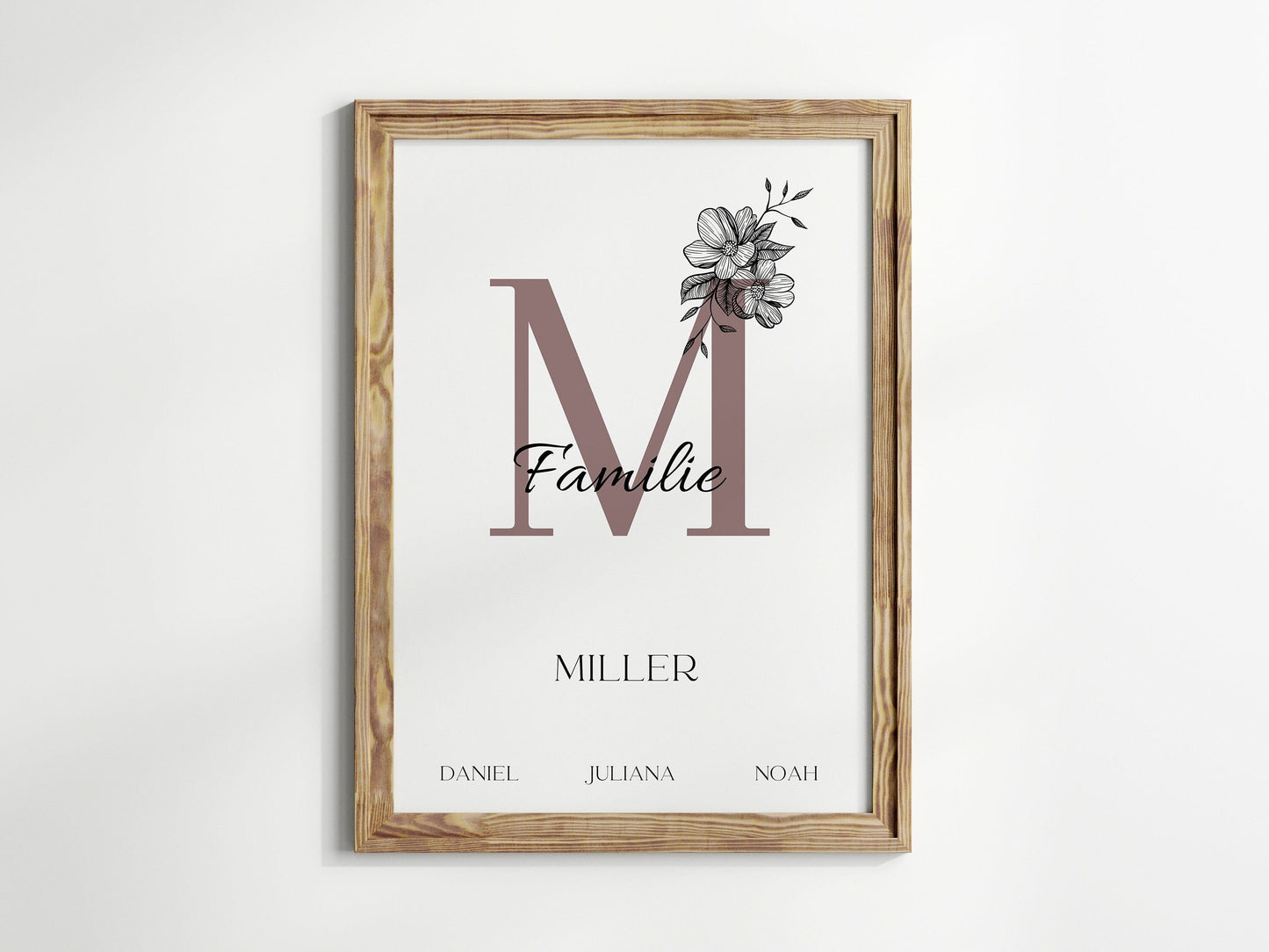 Poster Familie Personalisiert Namen I Familiengeschenk I Wohnzimmer & Schlafzimmer Bilder I Wand Deko I Kunstdruck I ohne Rahmen - justgoodmood