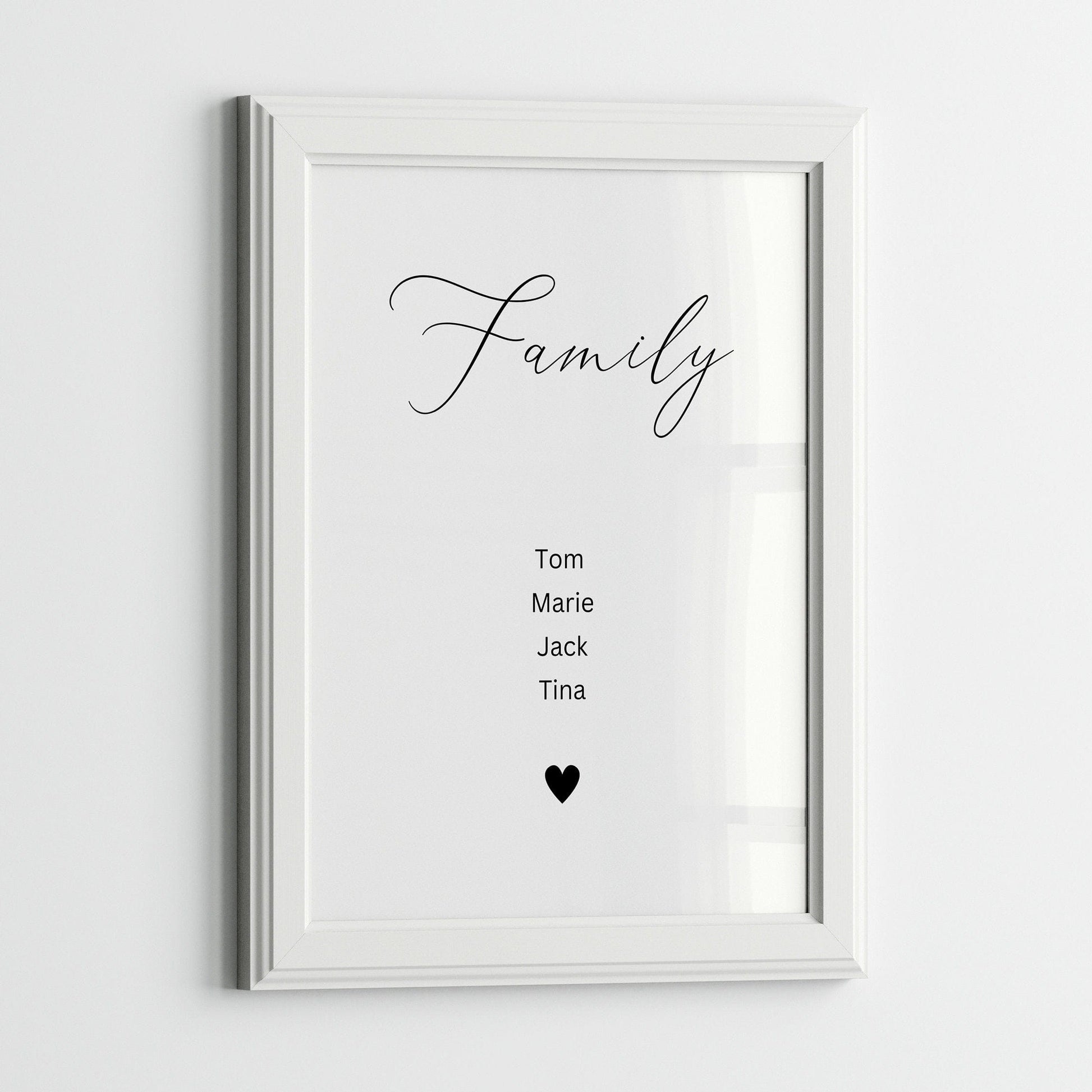 Poster Familie Personalisiert Namen I Familiengeschenk I Wohnzimmer & Schlafzimmer Bilder I Wand Deko I Kunstdruck I ohne Rahmen - justgoodmood