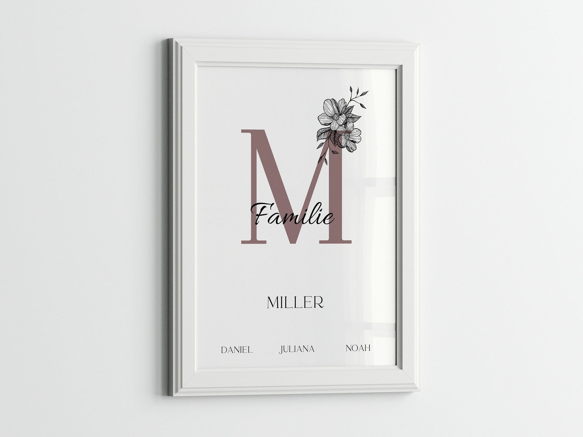 Poster Familie Personalisiert Namen I Familiengeschenk I Wohnzimmer & Schlafzimmer Bilder I Wand Deko I Kunstdruck I ohne Rahmen - justgoodmood