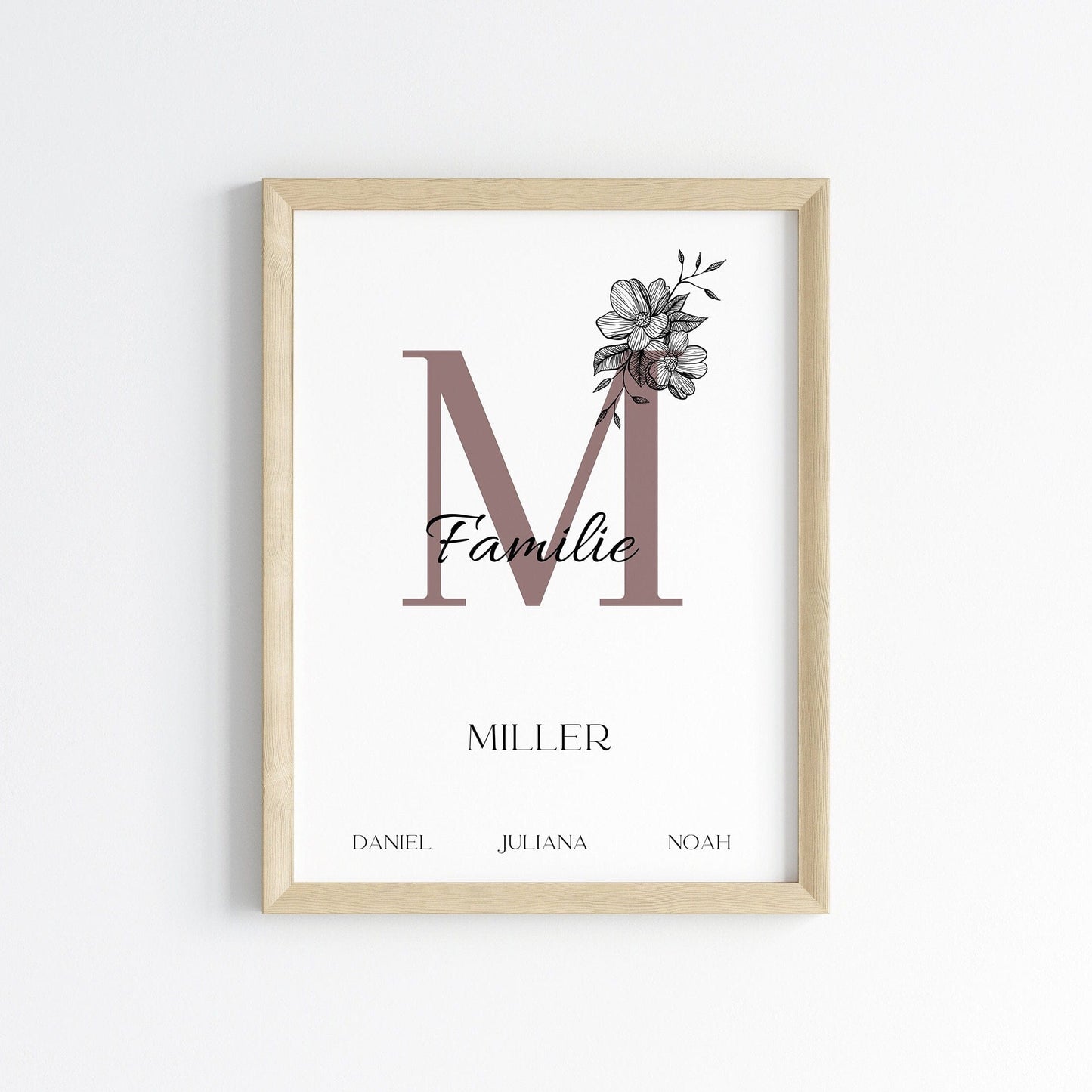 Poster Familie Personalisiert Namen I Familiengeschenk I Wohnzimmer & Schlafzimmer Bilder I Wand Deko I Kunstdruck I ohne Rahmen - justgoodmood