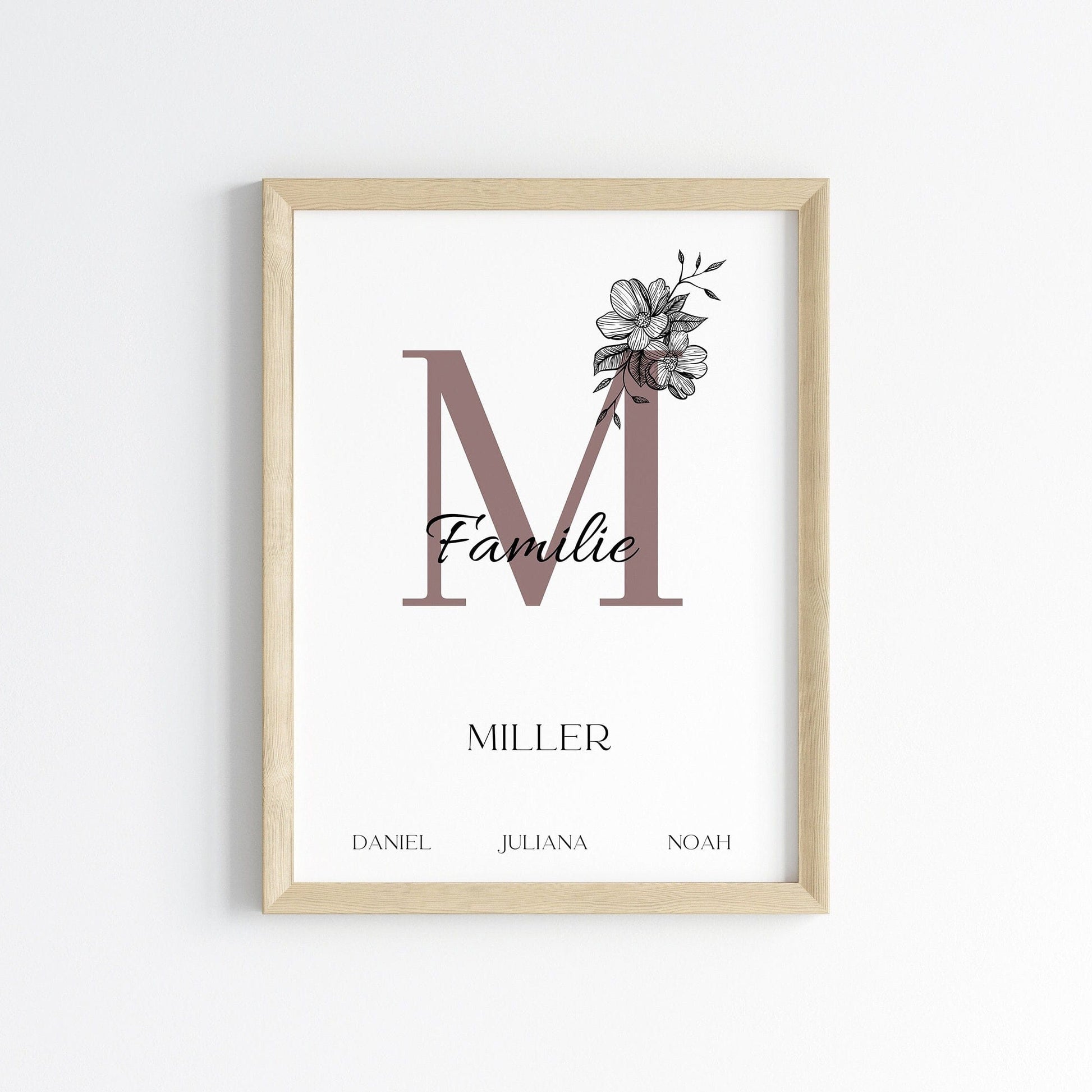 Poster Familie Personalisiert Namen I Familiengeschenk I Wohnzimmer & Schlafzimmer Bilder I Wand Deko I Kunstdruck I ohne Rahmen - justgoodmood