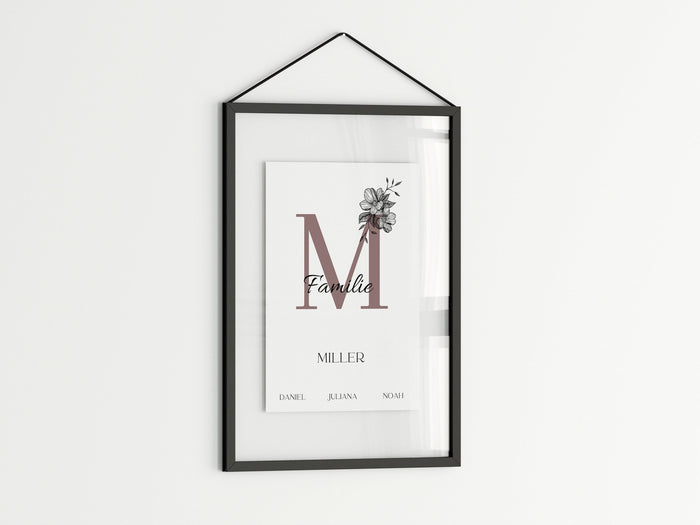 Familienposter personalisiert – Premium Baumwollkunst