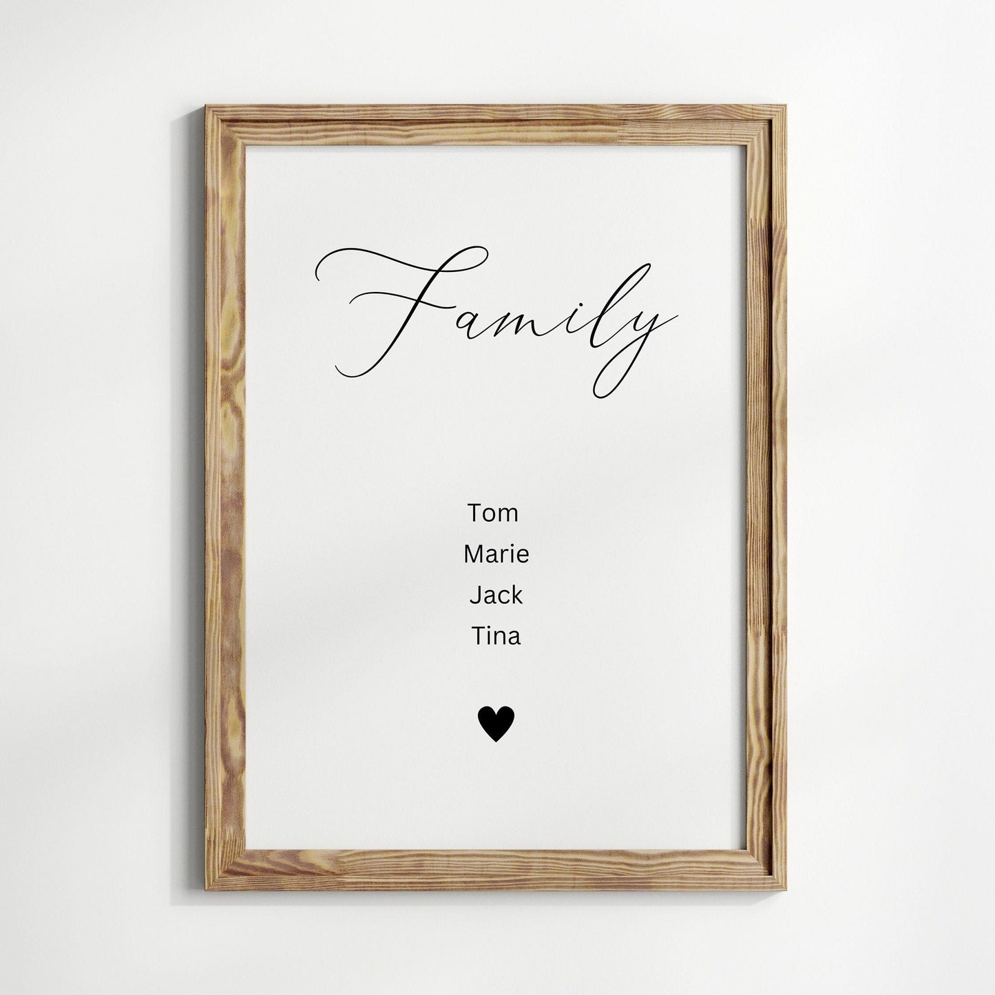 Poster Familie Personalisiert Namen I Familiengeschenk I Wohnzimmer & Schlafzimmer Bilder I Wand Deko I Kunstdruck I ohne Rahmen - justgoodmood