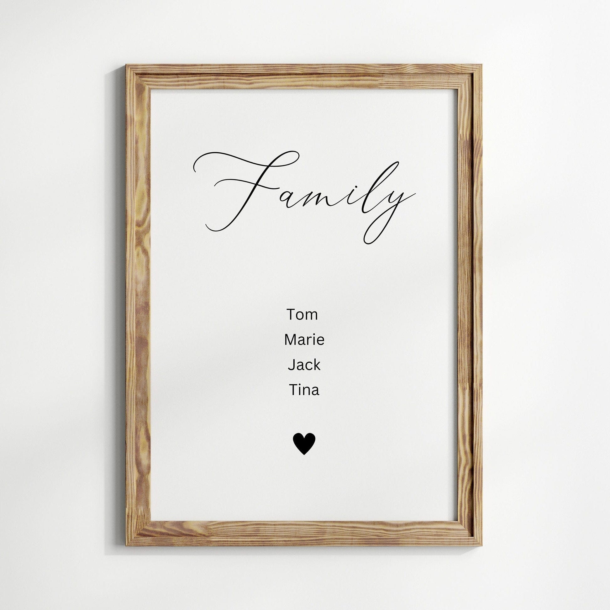 Poster Familie Personalisiert Namen I Familiengeschenk I Wohnzimmer & Schlafzimmer Bilder I Wand Deko I Kunstdruck I ohne Rahmen - justgoodmood
