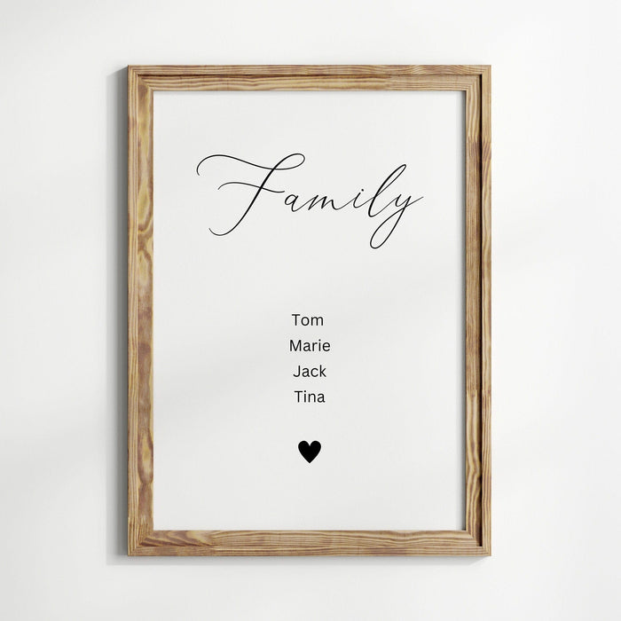 Familienposter personalisiert – Premium Baumwollkunst