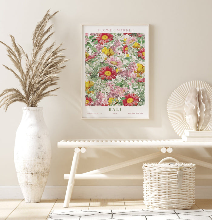 Poster Flower Market V3 – Premium Baumwollkunst