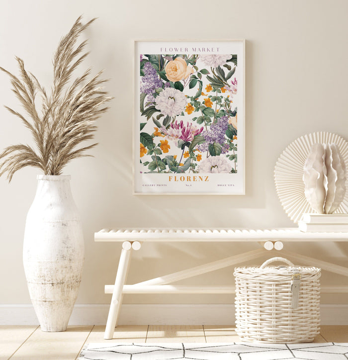 Poster Flower Market V3 – Premium Baumwollkunst