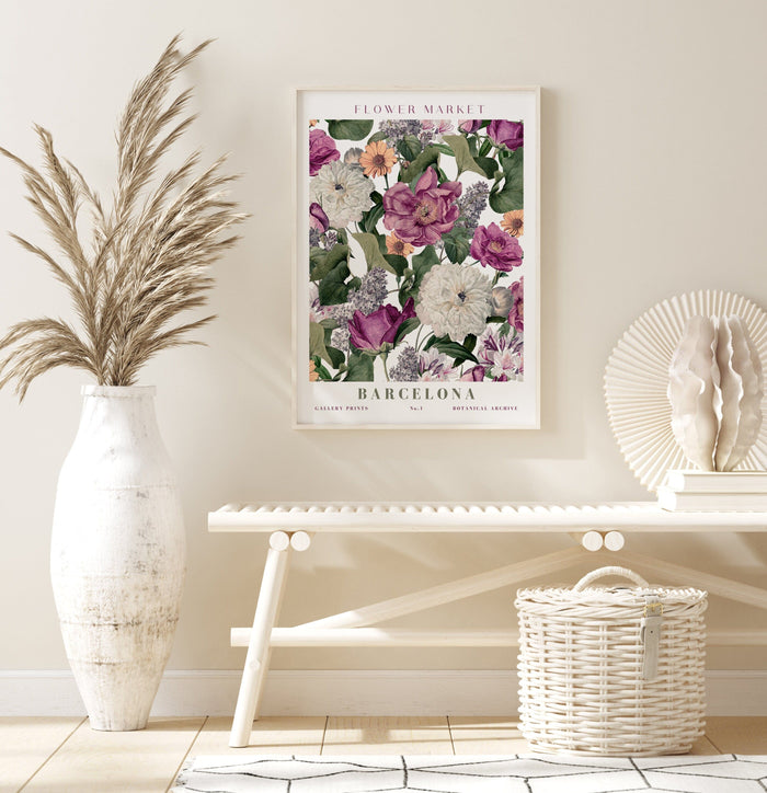 Poster Flower Market V3 – Premium Baumwollkunst