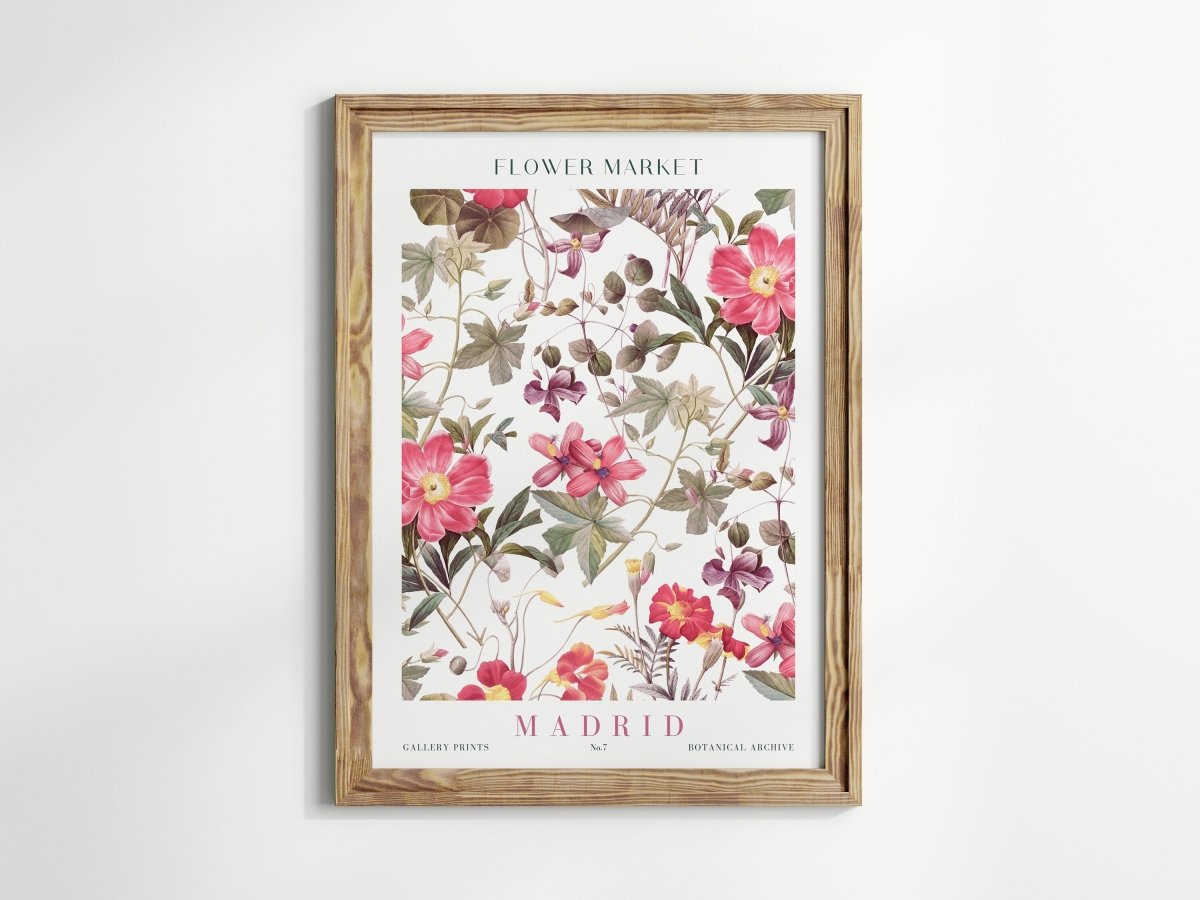 Poster Flower Market Blumen V2 | Botanische Wand Kunst I Wandbilder Wohnzimmer Küche Schlafzimmer Flur | Kunst Druck I ohne Rahmen - justgoodmood