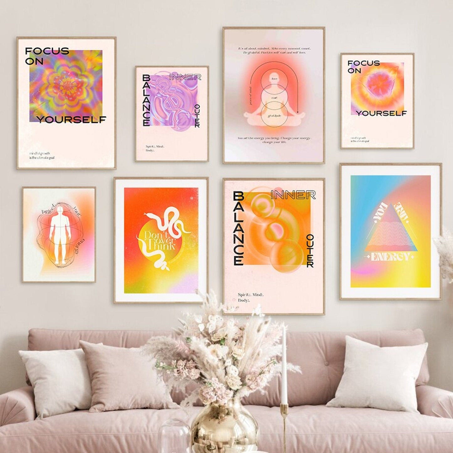 Poster Fokussieren, Gleichgewicht und Energie als Deko Print ohne Rahmen - justgoodmood