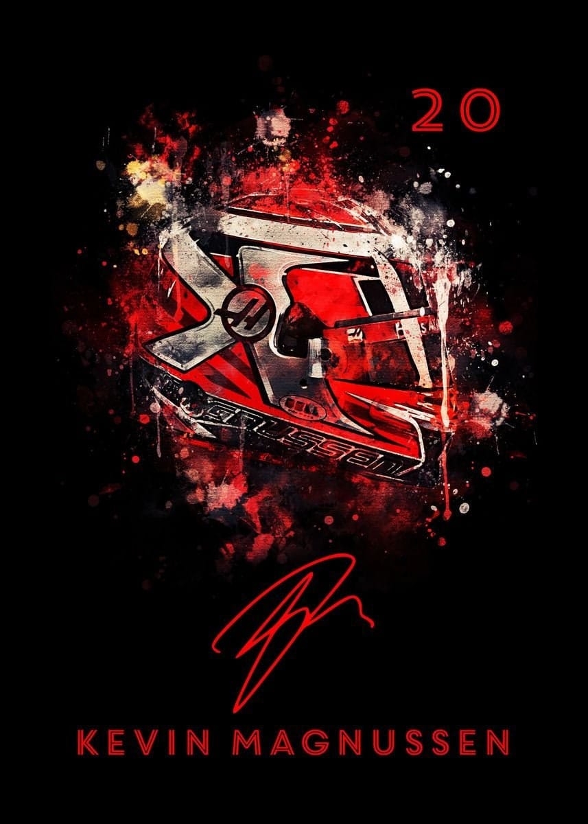 Poster Formel 1 Helm Aquarell Rennfahrer Name Unterschrift Rennnummer I Deko Print ohne Rahmen - justgoodmood