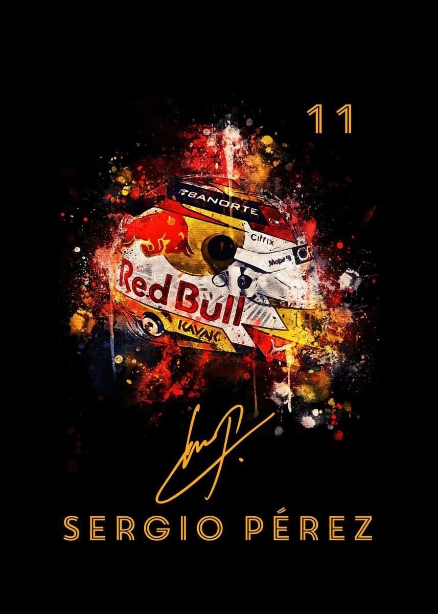 Poster Formel 1 Helm Aquarell Rennfahrer Name Unterschrift Rennnummer I Deko Print ohne Rahmen - justgoodmood