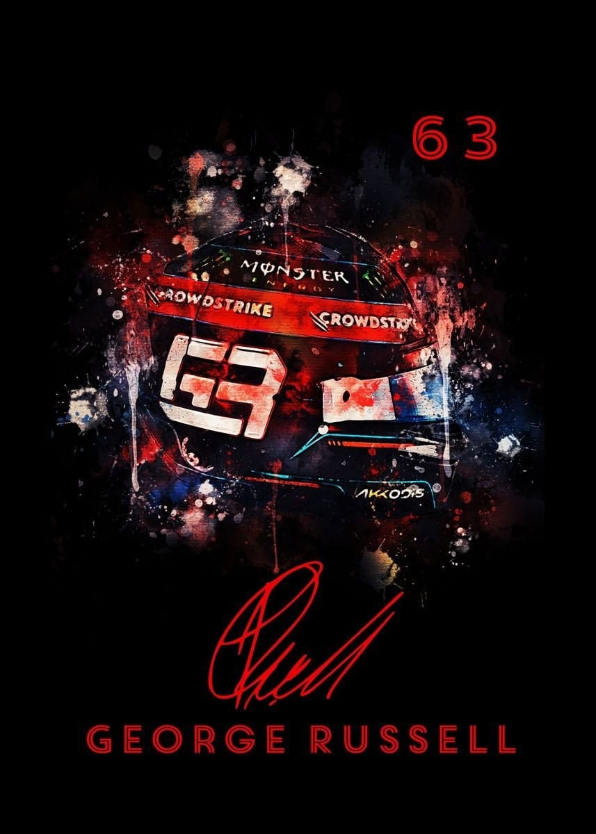 Poster Formel 1 Helm Aquarell Rennfahrer Name Unterschrift Rennnummer I Deko Print ohne Rahmen - justgoodmood