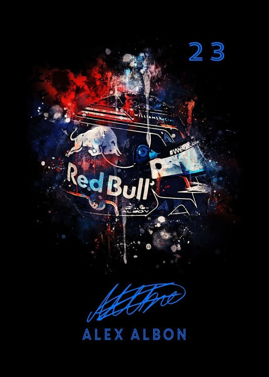 Poster Formel 1 Helm Aquarell Rennfahrer Name Unterschrift Rennnummer I Deko Print ohne Rahmen - justgoodmood