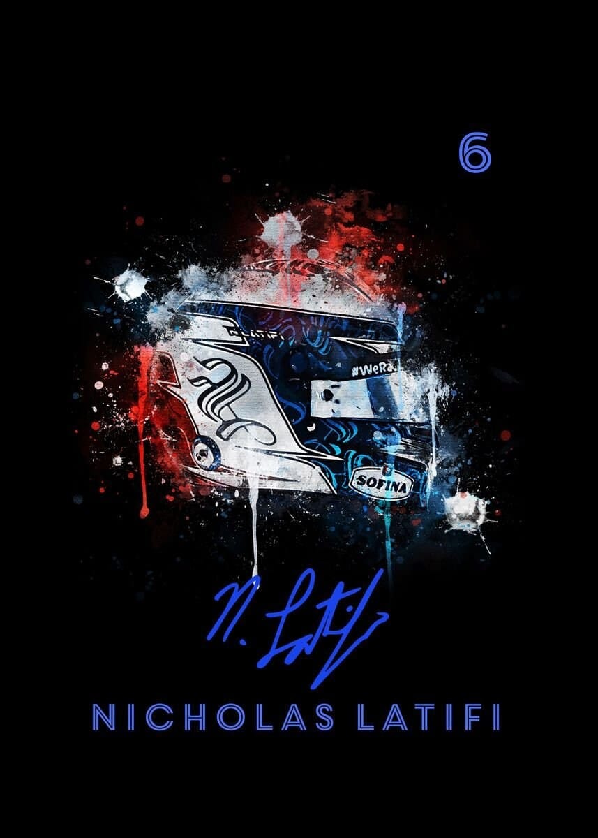 Poster Formel 1 Helm Aquarell Rennfahrer Name Unterschrift Rennnummer I Deko Print ohne Rahmen - justgoodmood