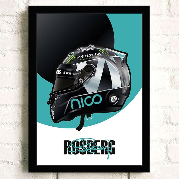 Poster Formel 1 Helm Rennfahrer Name Unterschrift I Deko Print ohne Rahmen - justgoodmood