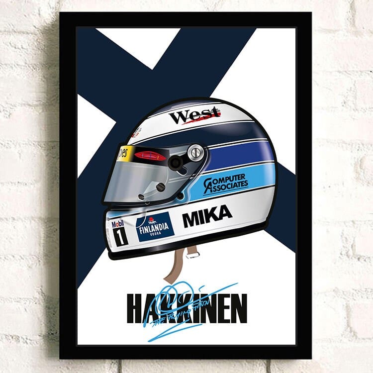 Poster Formel 1 Helm Rennfahrer Name Unterschrift I Deko Print ohne Rahmen - justgoodmood