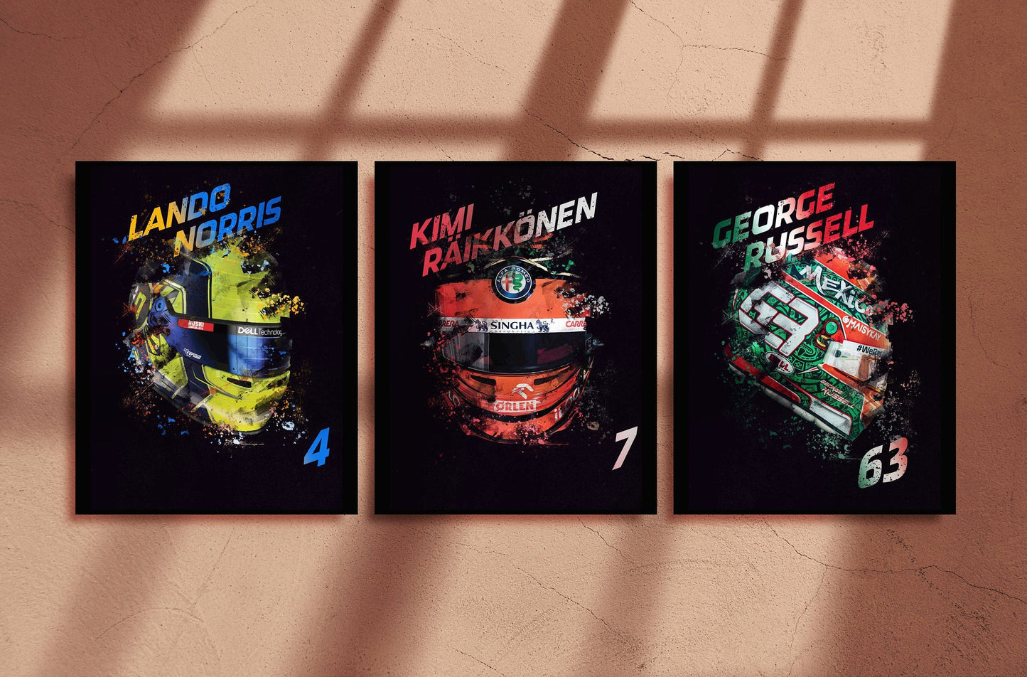 Poster Formel 1 Helme Rennfahrer Fahrernummer I Deko Print ohne Rahmen - justgoodmood