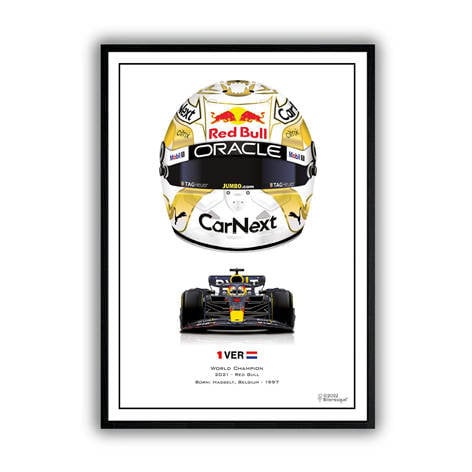 Poster Formel 1 Helme Rennfahrer Gewinner I Deko Print ohne Rahmen - justgoodmood