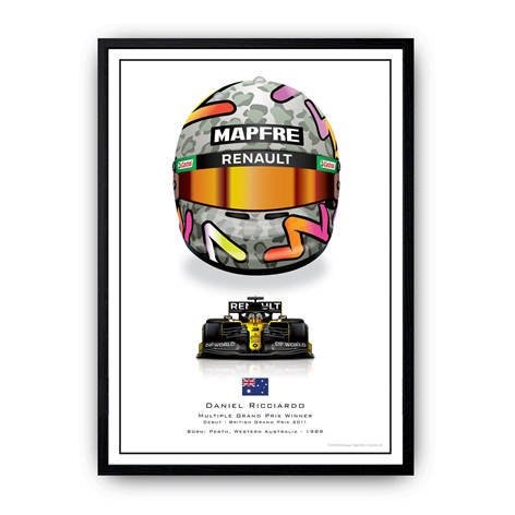 Poster Formel 1 Helme Rennfahrer Unterschriften I Deko Print ohne Rahmen - justgoodmood